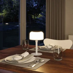 Paulmann Solcellebelysning<Bartja bordlampe oppladbar via USB eller solcelle 2700 Kelvin IP44