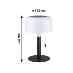 Paulmann Solcellebelysning<Bartja bordlampe oppladbar via USB eller solcelle 2700 Kelvin IP44