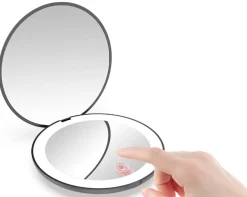 NorDesign Sminkespeil Med Lys<Beauty Hand oppladbart sminkespeil med lys - Svart