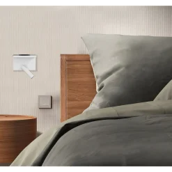 Aneta Lighting Leselamper|Vegglamper Med Usb<Bedside vegglampe 3W 2700 Kelvin med trådløs hurtig lader og USB A og C