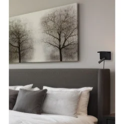 Aneta Lighting Leselamper|Vegglamper Med Usb<Bedside vegglampe 3W 2700 Kelvin med trådløs hurtig lader og USB A og C