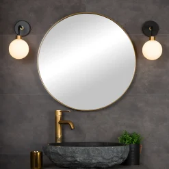 Lucide Baderomsbelysning Vegg<Berend vegglampe IP44 - Svart/Opal