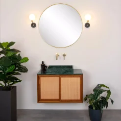 Lucide Baderomsbelysning Vegg<Berend vegglampe IP44 - Svart/Opal