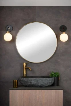 Lucide Baderomsbelysning Vegg<Berend vegglampe IP44 - Svart/Opal