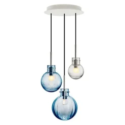 Hadeland Glassverk Kjøkkenbelysning Tak|Takpendler<Bølge Krystallkuler 3 stk - Hvit Baldakin