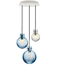 Hadeland Glassverk Kjøkkenbelysning Tak|Takpendler<Bølge Krystallkuler 3 stk - Hvit Baldakin