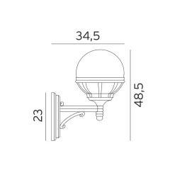 Norlys Lightup-Pris|Utelamper - Klassiske Vegglamper<Bologna 361 - Svart