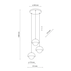 TK Lighting Kjøkkenbelysning Tak|Takpendler<Bono takpendel 3-lys