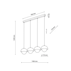 TK Lighting Kjøkkenbelysning Tak|Takpendler<Bono takpendel 4-lys