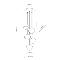 TK Lighting Kjøkkenbelysning Tak|Takpendler<Bono takpendel 5-lys