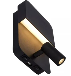 Lucide Leselamper|Vegglamper Med Usb<Boxer vegglampe 10W 3000 Kelvin m/USB -