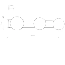 Nowodvorski Baderomsbelysning Vegg<Brazos trippel vegglampe IP44 - Opal/Sort