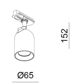 NorDesign Kjøkkenbelysning Tak|Vox Spotskinner<Bullet 2 meter spottskinne med 5 spotter 1T GU10 - Pure white