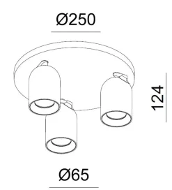 NorDesign Kjøkkenbelysning Tak<Bullet K3 takspot GU10 -