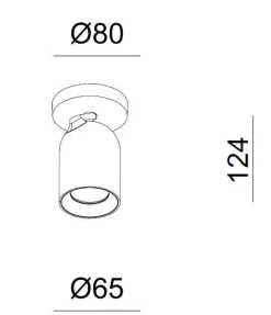 NorDesign Kjøkkenbelysning Tak<Bullet K1 tak/veggspot GU10 -