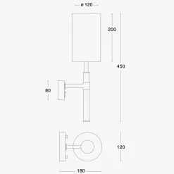 Örsjö Leselamper<Butler vegglampe fast installasjon - Rå