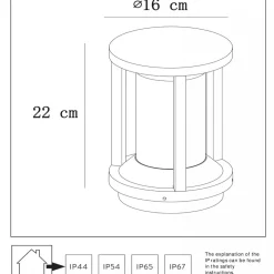 Lucide Pullert|Utelamper - Veggskjold / Plafond<Cadix Pullert 22cm -