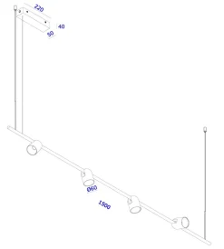 NorDesign Kjøkkenbelysning Tak|Takpendler<Calvi K4 takpendel 27W 2700 Kelvin - Dimbar