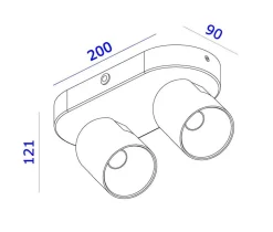 NorDesign Kjøkkenbelysning Tak|Spotter & Skinner<Calvi K2 takspott 2 x 8W 2700 Kelvin - Dimbar