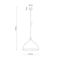 TK Lighting Kjøkkenbelysning Tak|Takpendler<Cap takpendel 34 cm
