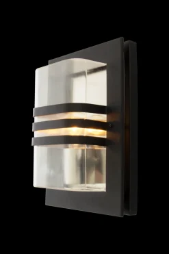 Aneta Lighting Utelamper - Klassiske Vegglamper<Capo vegglampe utendørs IP44 E27 - Svart/Klart glass