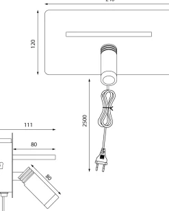 Aneta Lighting Leselamper|Vegglamper Med Usb<Cargador vegglampe med trådløs lader og USB -