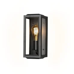 Konstsmide Lightup-Pris|Utelamper - Veggskjold / Plafond<Carpi vegglampe utendørs IP44 - Svart/Klart glass