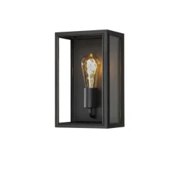 Konstsmide Lightup-Pris|Utelamper - Veggskjold / Plafond<Carpi vegglampe utendørs IP44 - Svart/Klart glass