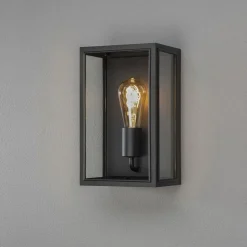 Konstsmide Lightup-Pris|Utelamper - Veggskjold / Plafond<Carpi vegglampe utendørs IP44 - Svart/Klart glass