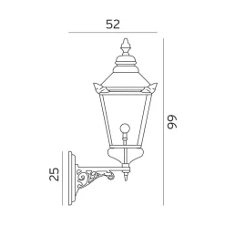 Norlys Lightup-Pris|Utelamper - Klassiske Vegglamper<Chelsea vegglampe 955