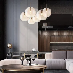 Design by Grönlund Kjøkkenbelysning Tak|Takpendler<Chester takpendel 35 cm - Messing/Amberfarget glass