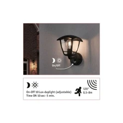 Paulmann Utelamper - Klassiske Vegglamper<Classic vegglampe opp utendørs IP44 - Med bevegelsessensor