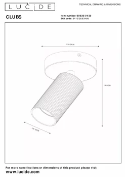 Lucide Kjøkkenbelysning Tak|Spotter & Skinner<Clubs takspot 1-lys