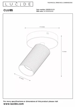 Lucide Kjøkkenbelysning Tak|Spotter & Skinner<Clubs takspot 1-lys