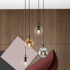 Emibig Kjøkkenbelysning Tak|Takpendler<Cosmo rondell takpendel 4 lys - Svart/Multifarget