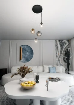 Emibig Kjøkkenbelysning Tak|Takpendler<Cosmo rondell takpendel 4 lys - Svart/Multifarget