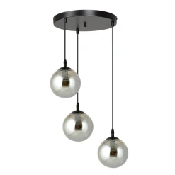 Emibig Kjøkkenbelysning Tak|Takpendler<Cosmo rondell takpendel 3 lys - Svart/Røykfarget