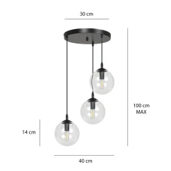Emibig Kjøkkenbelysning Tak|Takpendler<Cosmo rondell takpendel 3 lys - Svart/Røykfarget