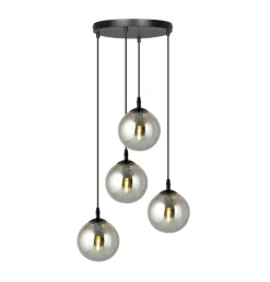 Emibig Kjøkkenbelysning Tak|Takpendler<Cosmo rondell takpendel 4 lys - Svart/Røykfarget