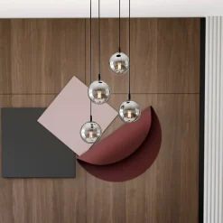 Emibig Kjøkkenbelysning Tak|Takpendler<Cosmo rondell takpendel 4 lys - Svart/Røykfarget