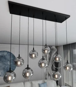 Emibig Kjøkkenbelysning Tak|Takpendler<Cosmo takpendel 9 lys - Svart/Røykfarget