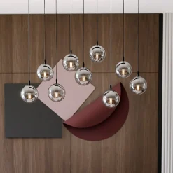 Emibig Kjøkkenbelysning Tak|Takpendler<Cosmo takpendel 9 lys - Svart/Røykfarget