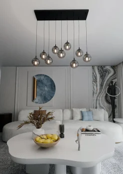 Emibig Kjøkkenbelysning Tak|Takpendler<Cosmo takpendel 9 lys - Svart/Røykfarget