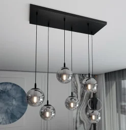 Emibig Kjøkkenbelysning Tak|Takpendler<Cosmo takpendel 6 lys - Svart/Røykfarget