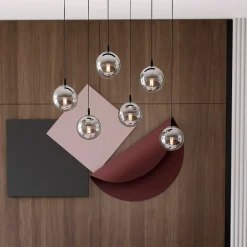 Emibig Kjøkkenbelysning Tak|Takpendler<Cosmo takpendel 6 lys - Svart/Røykfarget