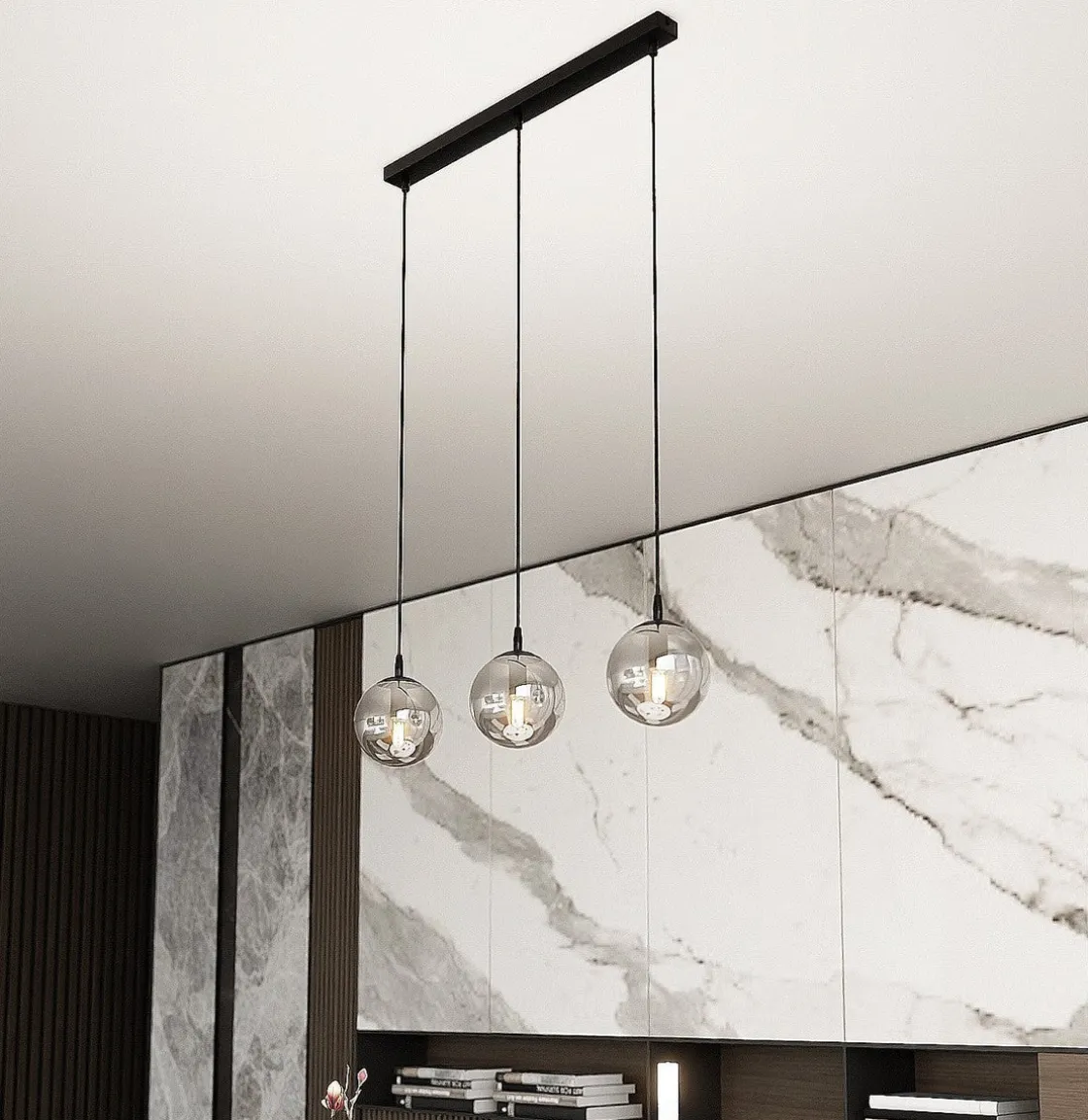 Emibig Kjøkkenbelysning Tak|Takpendler<Cosmo takpendel 3 lys - Svart/Røykfarget