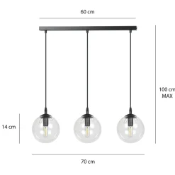 Emibig Kjøkkenbelysning Tak|Takpendler<Cosmo takpendel 3 lys - Svart/Røykfarget