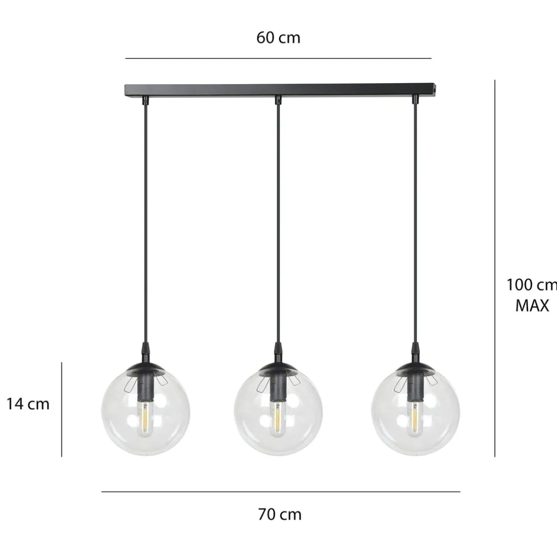 Emibig Kjøkkenbelysning Tak|Takpendler<Cosmo takpendel 3 lys - Svart/Røykfarget