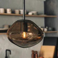 Hadeland Glassverk Kjøkkenbelysning Tak|Takpendler<Crystal Stone Ø25 - Kakao / Messing