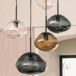 Hadeland Glassverk Kjøkkenbelysning Tak|Takpendler<Crystal Stone Ø25 - Kakao / Messing